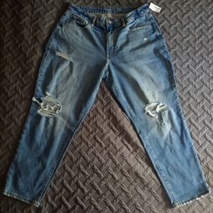Old Navy High-Rise Curvy O.G. Straight Size 14 Women's Distressed Jeans Pants